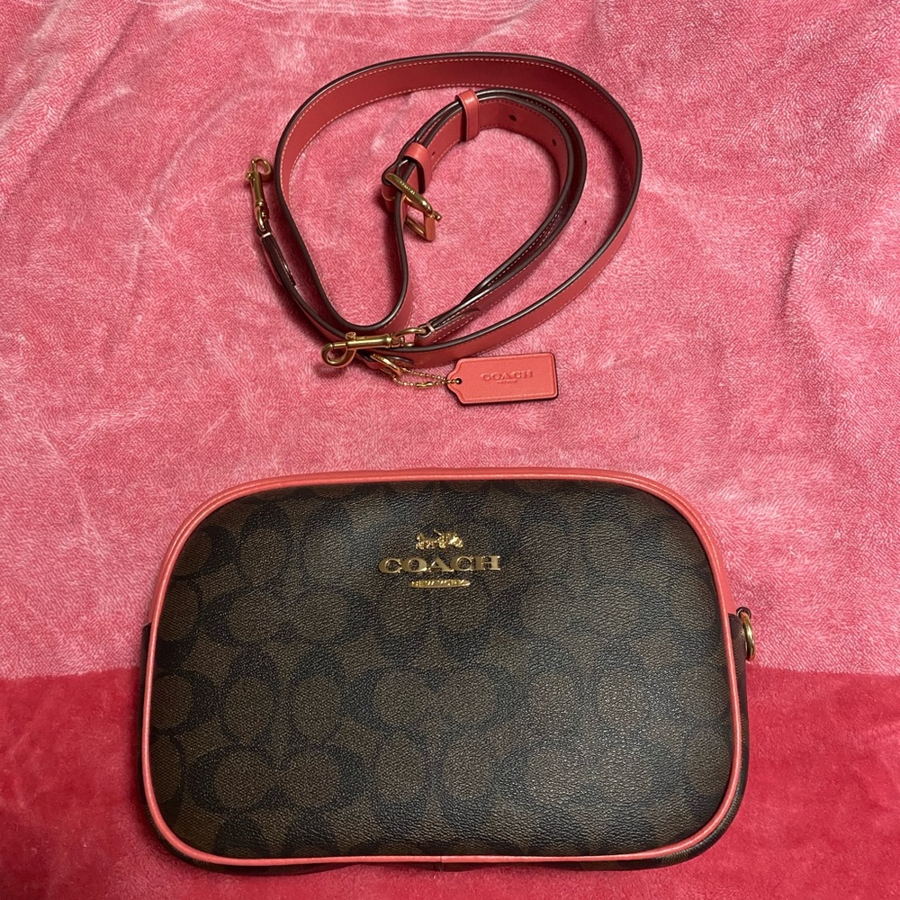 Coach Brown and Pink Shoulder Bag